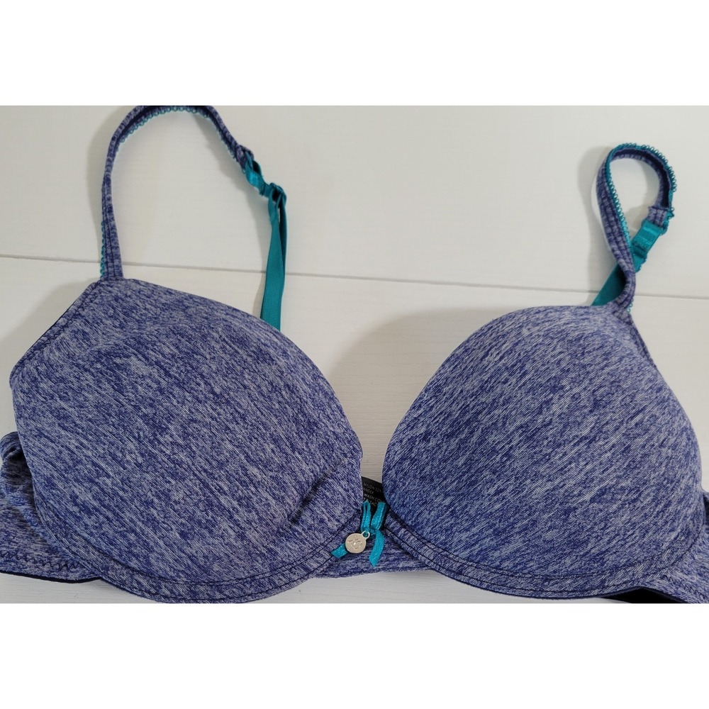 XOXO Lace Underwire Push-Up Bra 36C Blue Padded Adjustable Straps 1954
